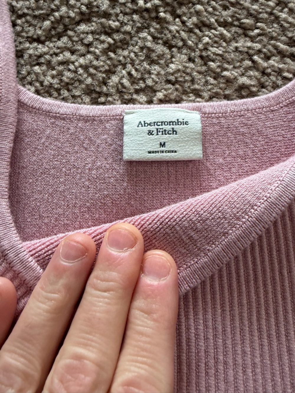 Abercrombie & Fitch Dusty Pink Ribbed Tank Top - Picture 2 of 2